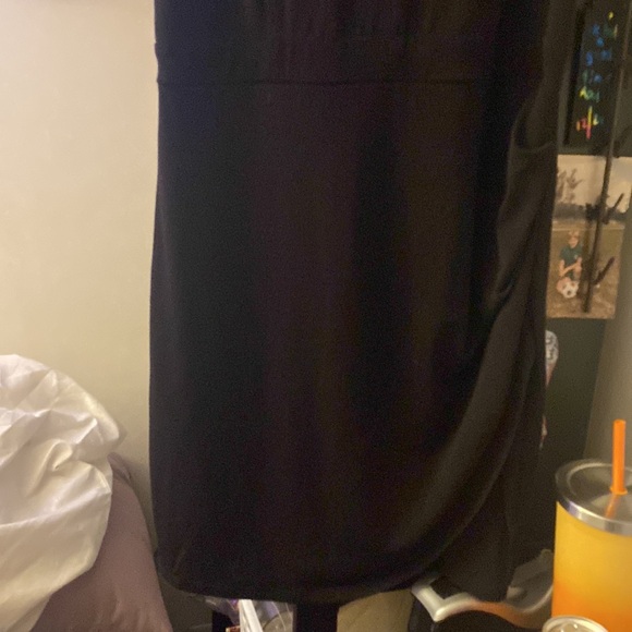 Little Black dress by emerald Sunday women’s L. All black V-neck zipper back. - Picture 4 of 4